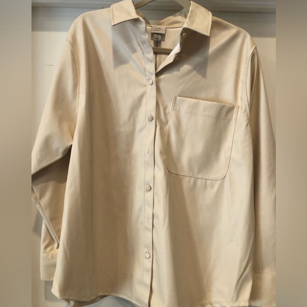 NWT Leather-feel Blouse